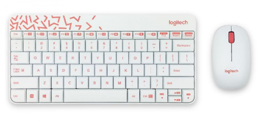 Клавиатура и мышь Logitech MK240 Nano White/Red