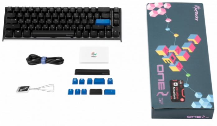Клавиатура Ducky One 2 SF Cherry Silent Red RGB LED Black-White