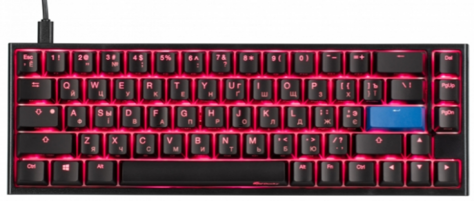 Клавиатура Ducky One 2 SF Cherry Silent Red RGB LED Black-White