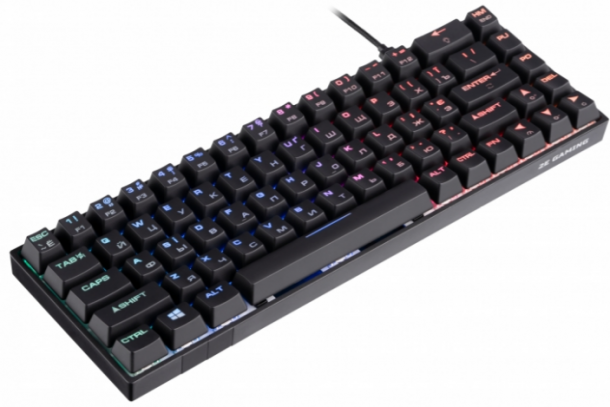 Клавиатура игровая 2E GAMING KG370 RGB 68key Gateron Blue Switch USB Black Ukr