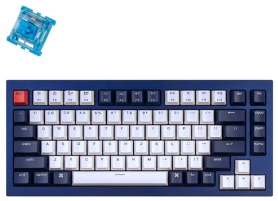 Клавиатура Keychron Q1 QMK Custom HotSwappable Gateron Phantom Blue Switch Mechanical Keyboard Full Assembled Navy Blue RGB