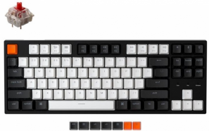 Клавиатура Keychron C1 Wired 87 Key HotSwap Gateron Switch Mechanical Keyboard White LED Red